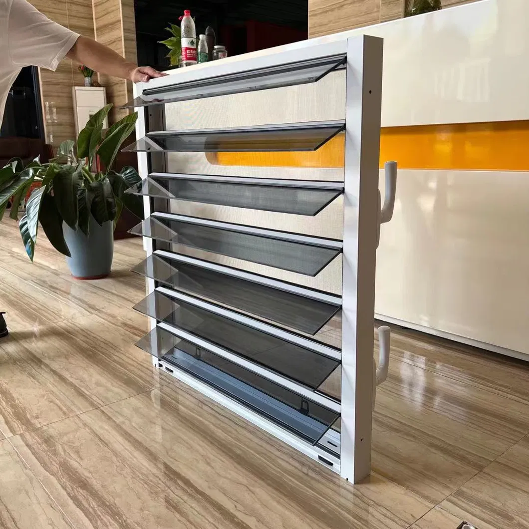 Ventana de aluminio con cuchillas de vidrio ajustable