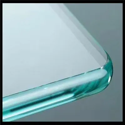 3 mm-12 mm transparente bajo vidrio templado de hierro con bordes pulidos redondos a l&aacute;piz