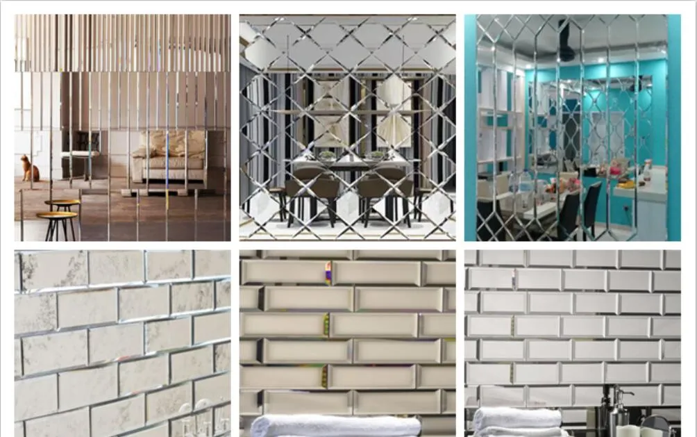 Baldosas de mosaico de espejo de venta caliente para manualidades de vidrio de vidrio de espejo de pared decorativo