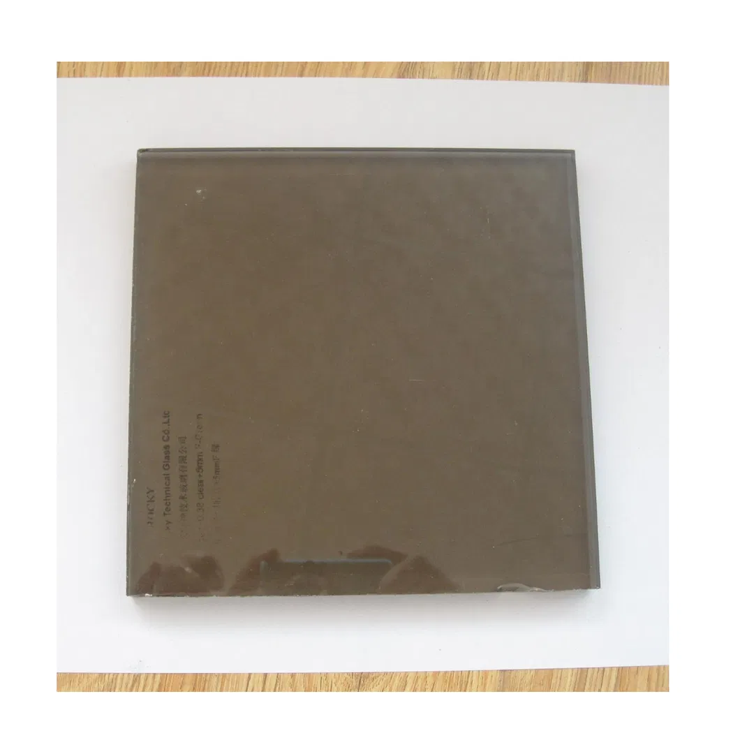 Vidrio laminado de borde pulido y te&ntilde;ido 4.38 mm-21.52 mm