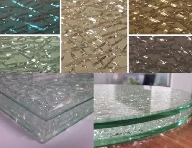 Vidrio decorativo de vidrio roto hielo crujido de vidrio laminado