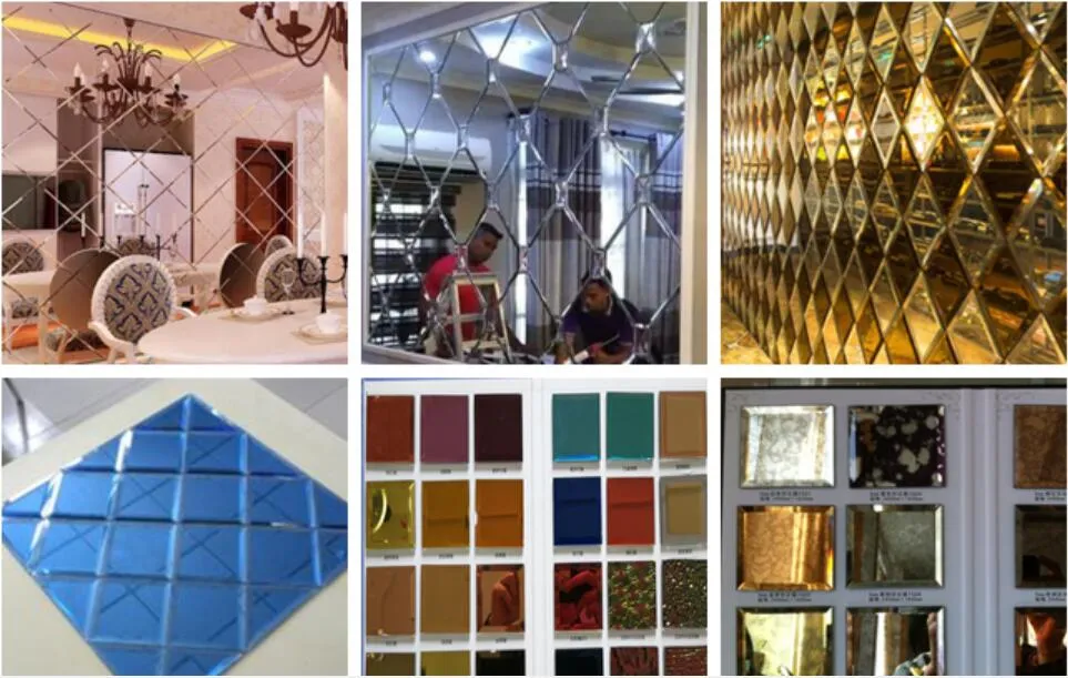 Baldosas de mosaico de espejo de venta caliente para manualidades de vidrio de vidrio de espejo de pared decorativo
