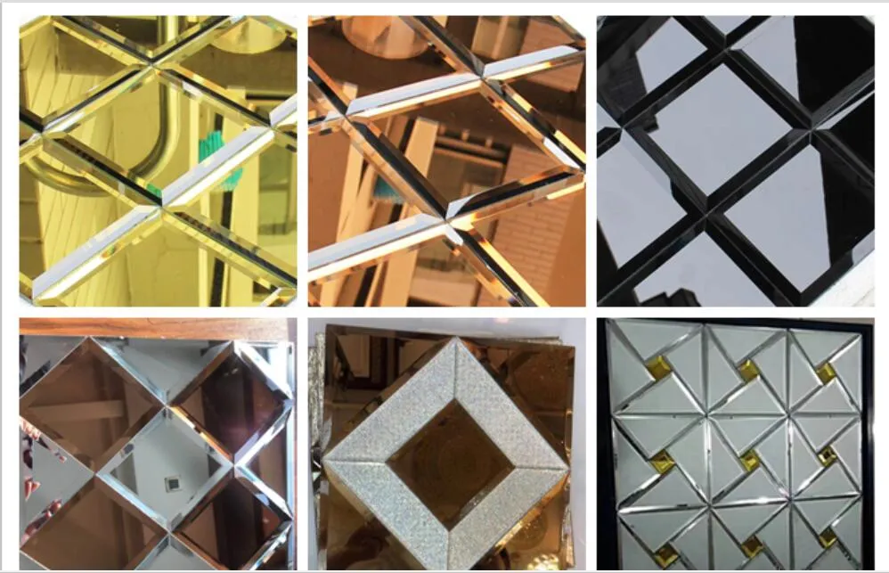 Baldosas de mosaico de espejo de venta caliente para manualidades de vidrio de vidrio de espejo de pared decorativo