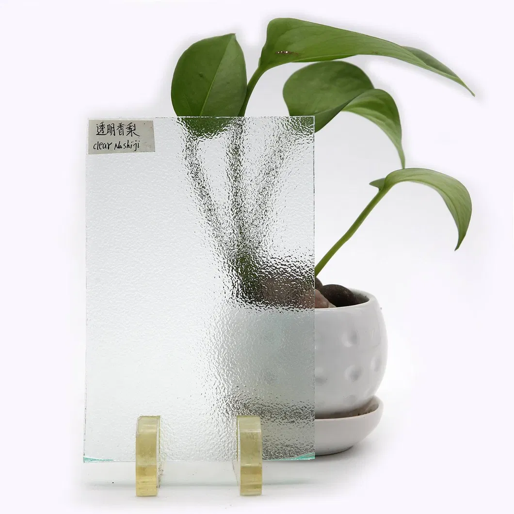 6.8mm 10mm Clear Nashiji Polished Wired Glass 