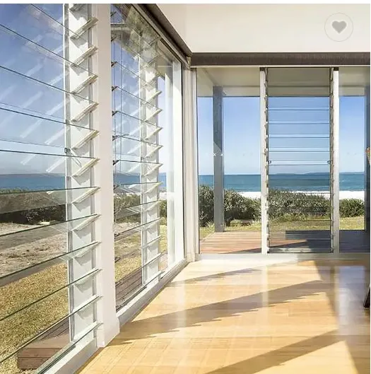 Ventana de aluminio con cuchillas de vidrio ajustable