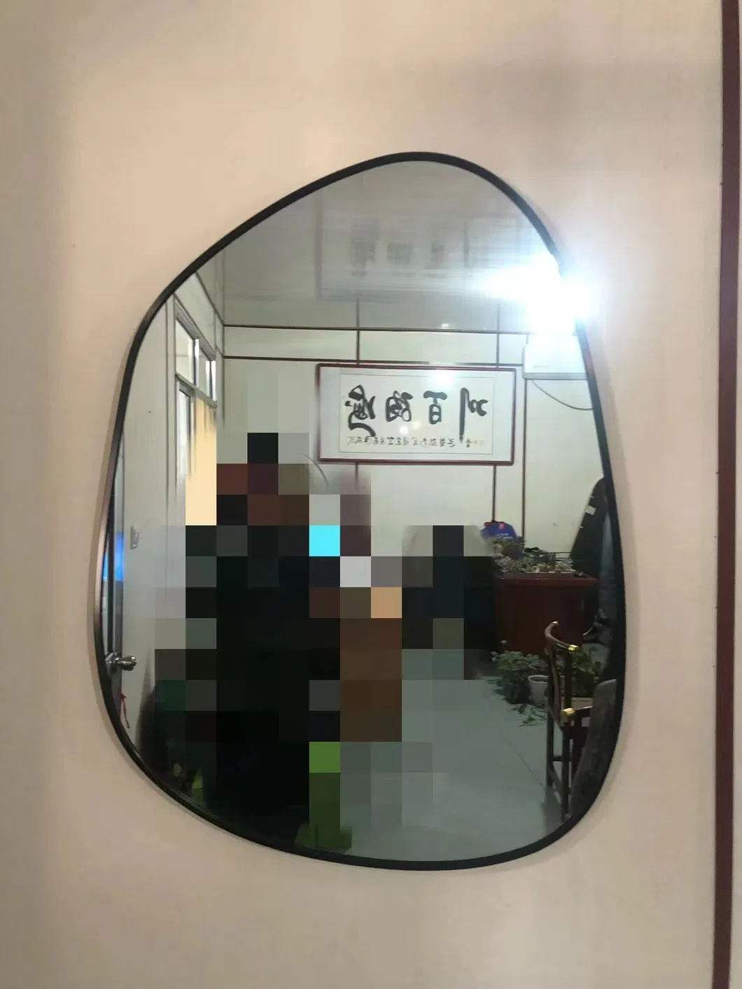 MARCO DE ORO NEGRO Mirror de plata de pie de longitud completa