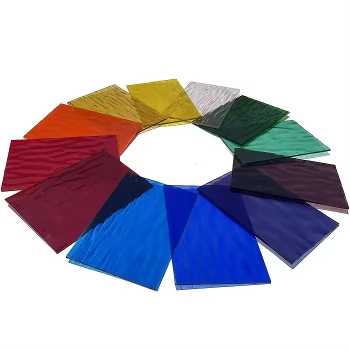 2 mm 3 mm 4 mm 4 mm Blue Tinted de color de vidrio manchado 782x960 mm