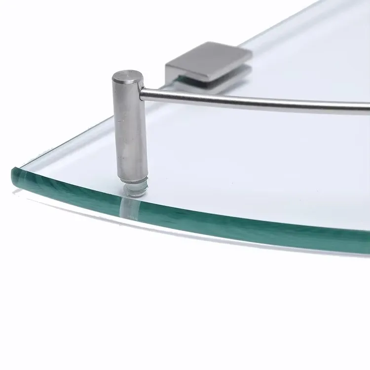 Estante de almacenamiento de ba&ntilde;o de vidrio templado de montura de pared de acero inoxidable