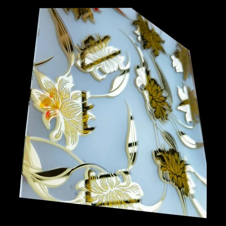 Ice Flower Decorative Frosted Glass Float Glass con recubrimiento de titanio y patr&oacute;n