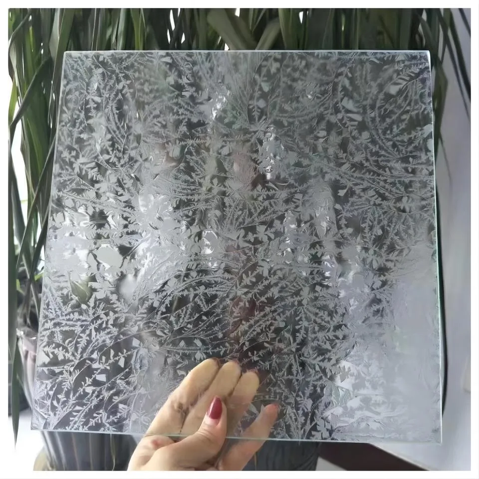 Ice Flower Decorative Frosted Glass Float Glass con recubrimiento de titanio y patr&oacute;n