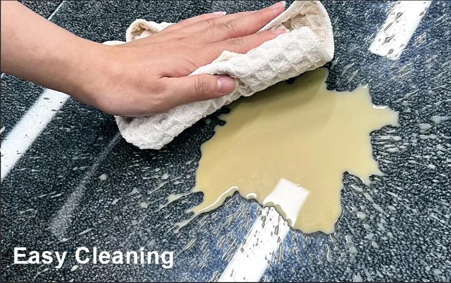 Metera de escritorio de silla de vidrio templado gris de oficina para alfombras y piso de madera dura