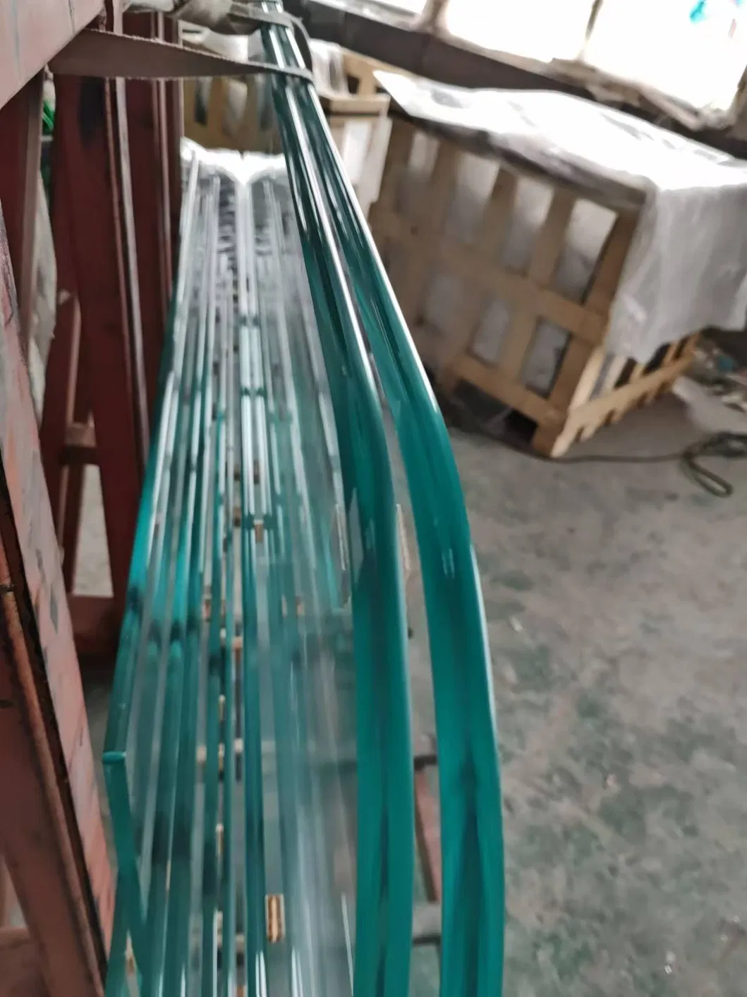 L&aacute;piz de vidrio templado curvado extra claro bordes y ranuras pulidos planos