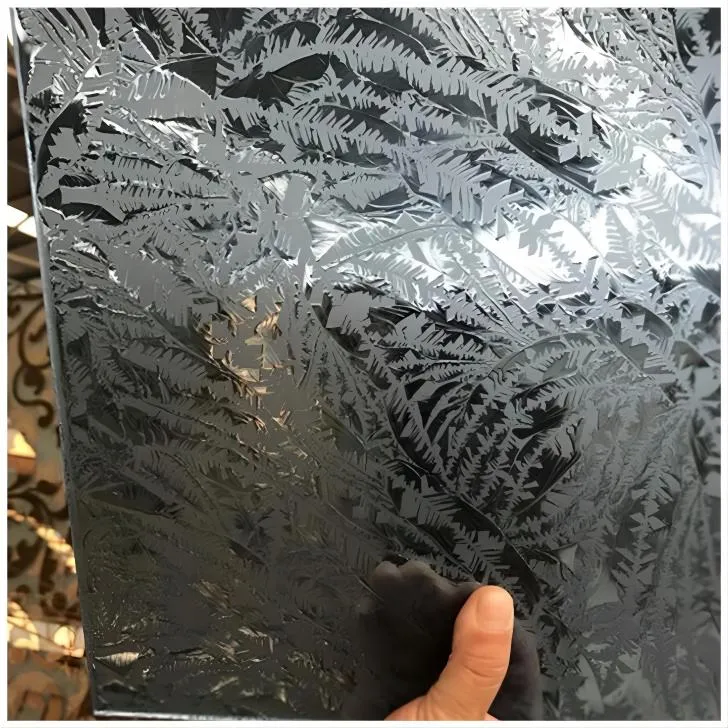 Ice Flower Decorative Frosted Glass Float Glass con recubrimiento de titanio y patr&oacute;n