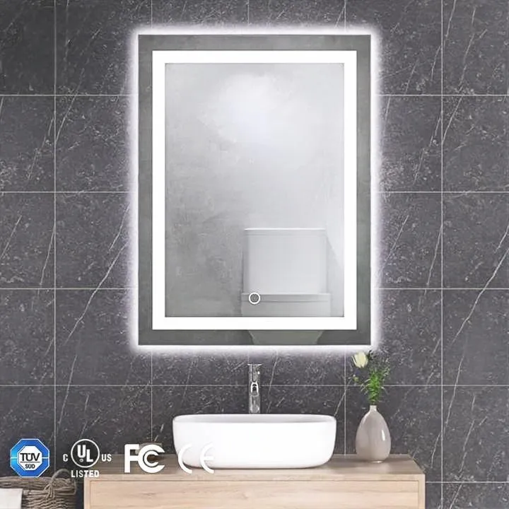 5 mm de 6 mm de bosque biselado de tocador de ba&ntilde;o espejo de aderezo