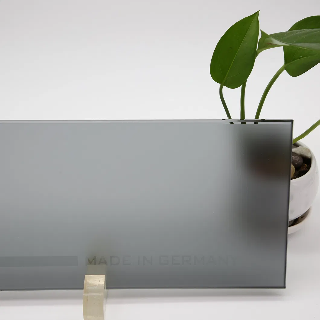 8 mm 10 mm gris estantes de vidrio pulido con esmerilizado de 8 mm con borde pulido plano